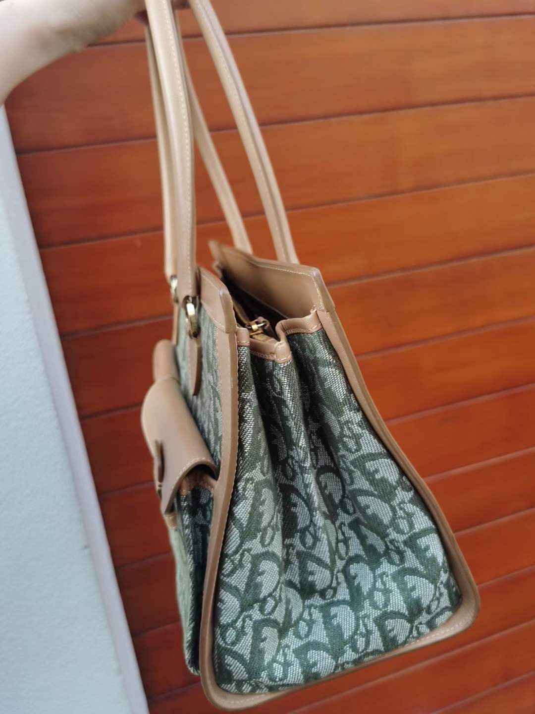 Pre-loved Christian Dior Vintage Trotter-pattern Handbag