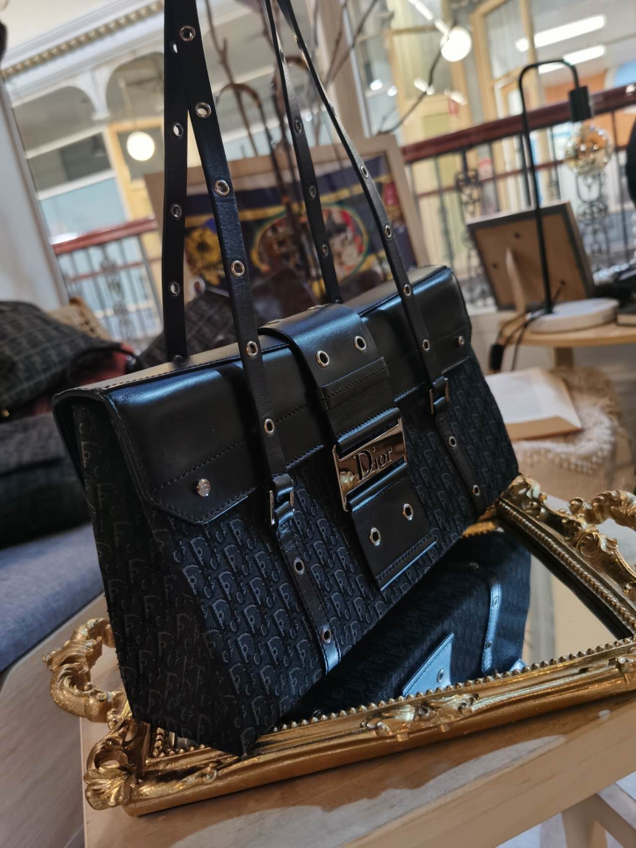 Pre-loved Christian Dior Vintage Punk Leather Handbag
