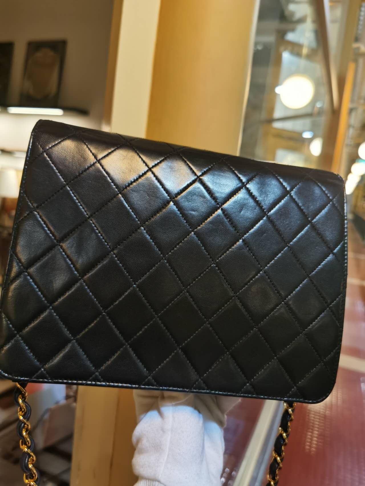Pre-loved Chanel Vintage Black Lambskin Crossbody Bag