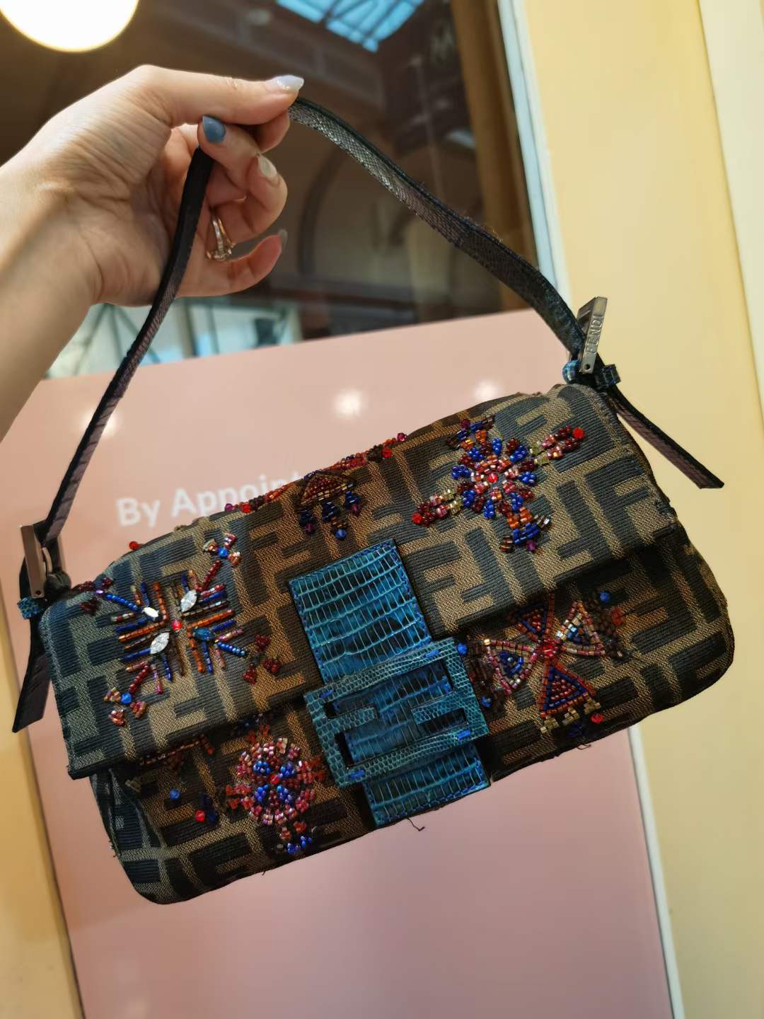 Pre-loved Fendi Vintage Zucca Baguette Handbag