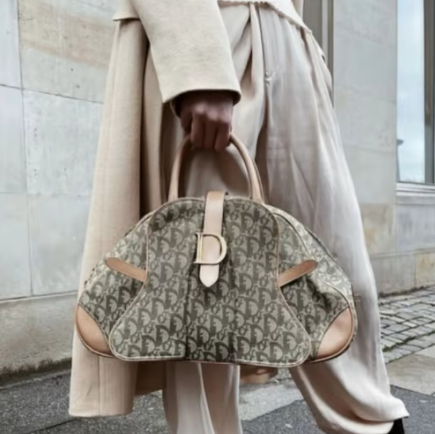 Pre-loved Dior Vintage Saddle Bowler Handbag Matcha Green Monogram