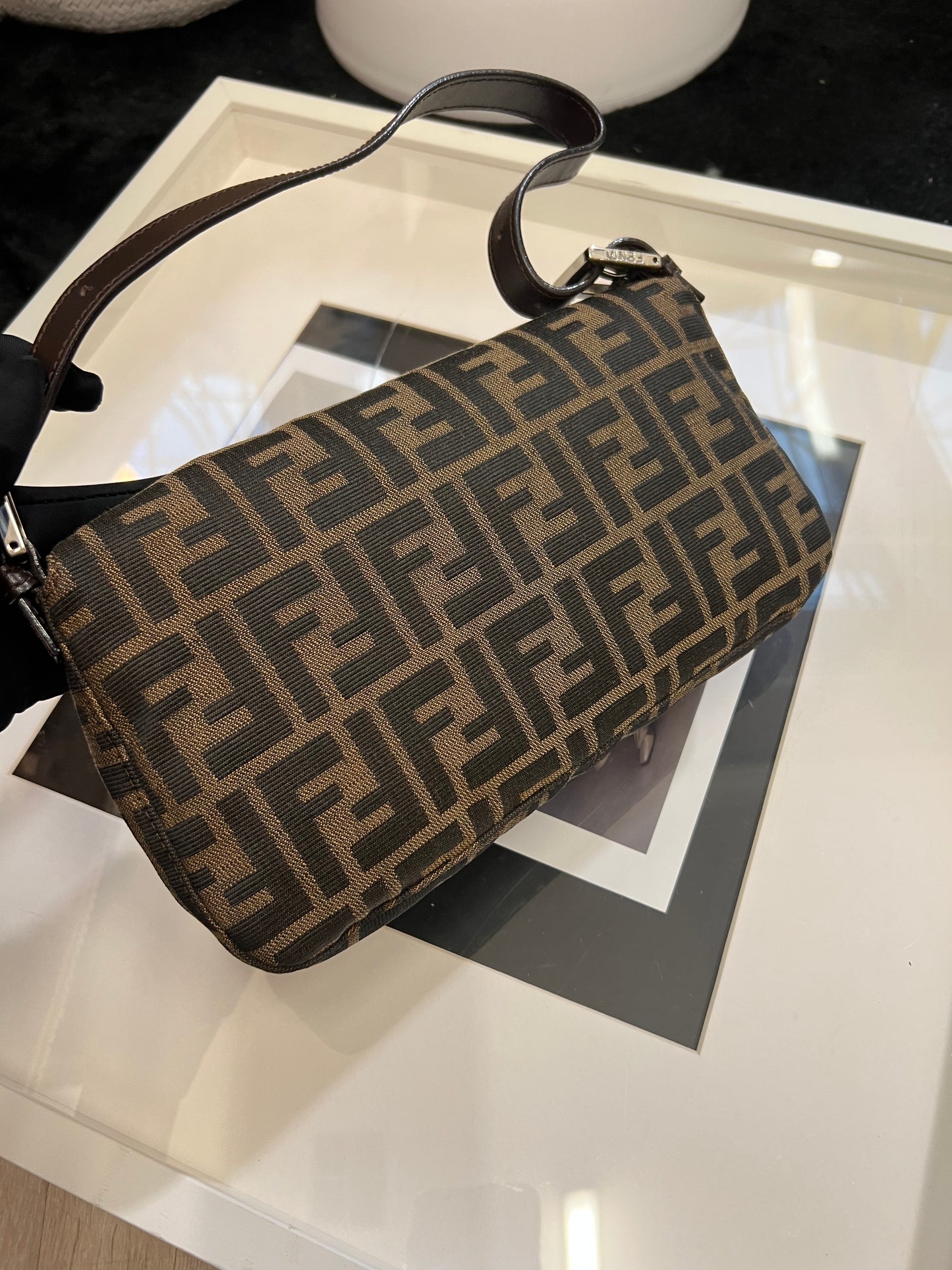 Pre-loved  Fendi Vintage Zucca Baguette Handbag