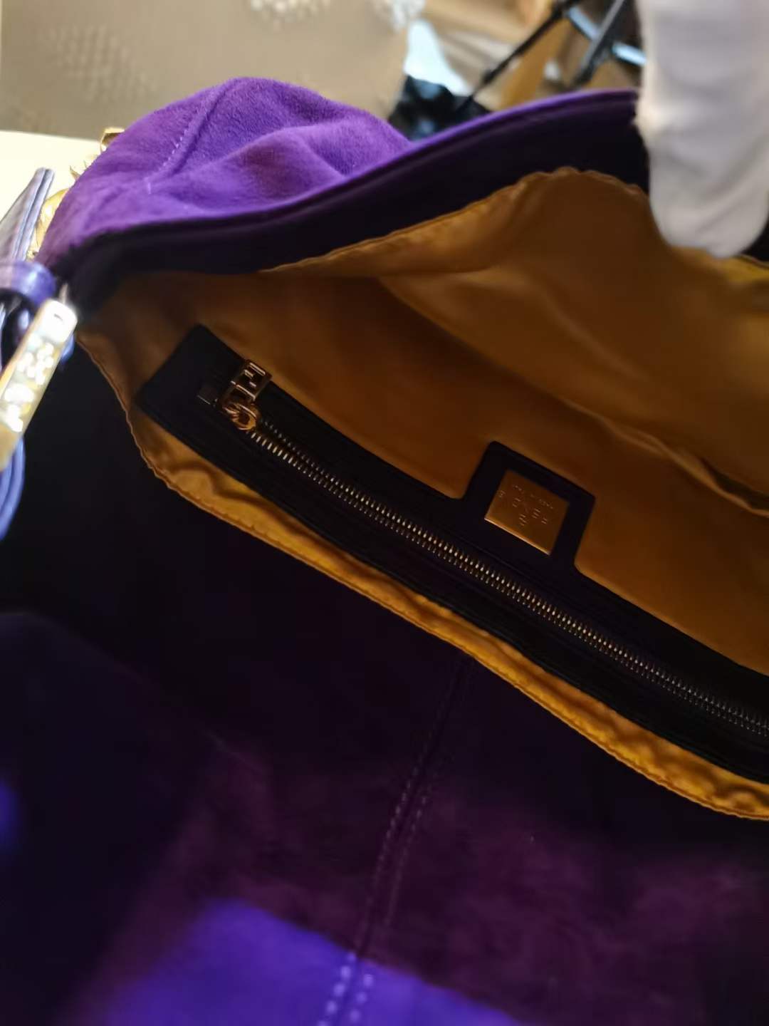 Pre-loved Fendi Vintage Suede Baguette Handbag Violet