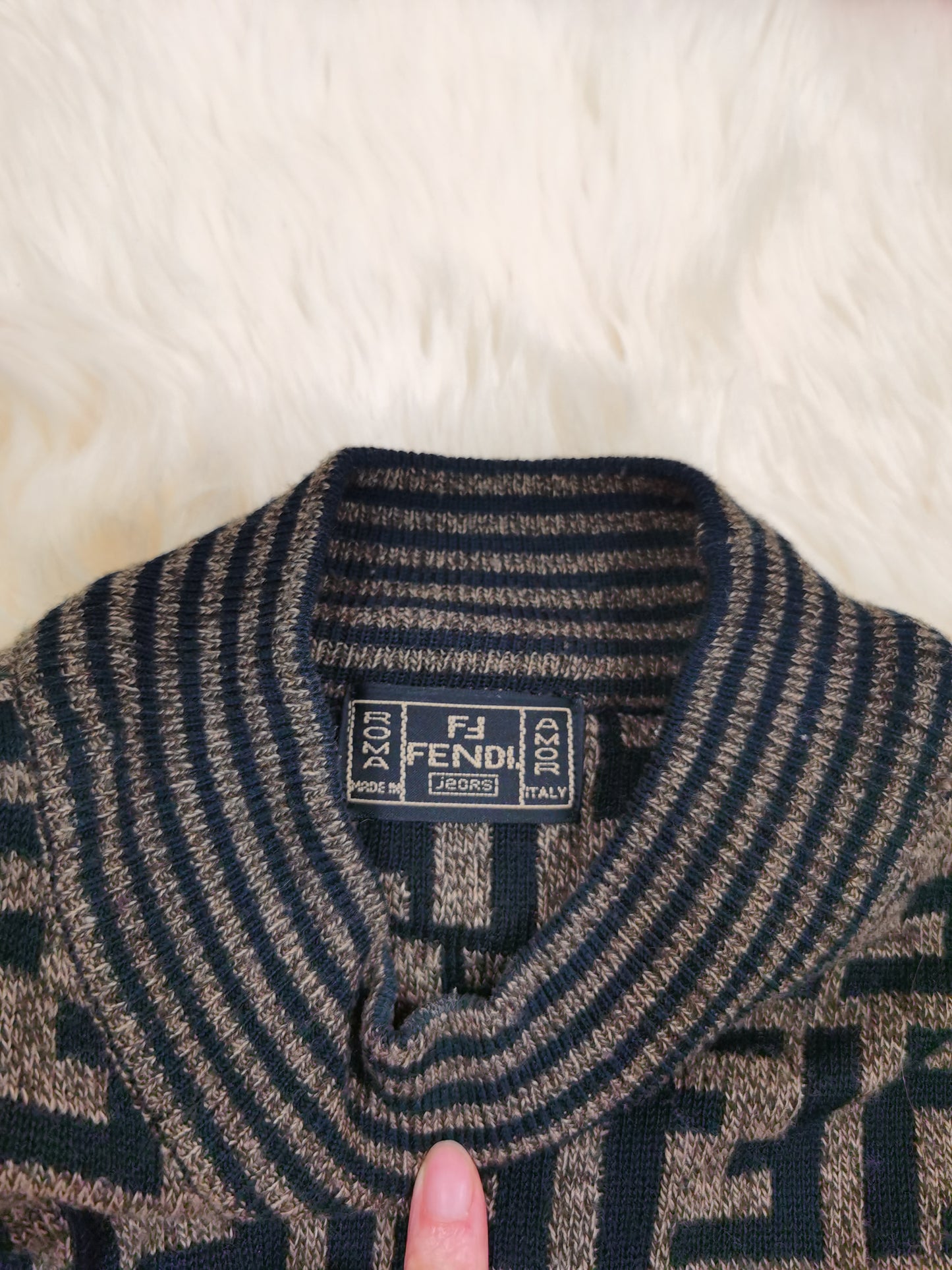 Pre-loved Fendi Vintage Zucca Wool Jumper