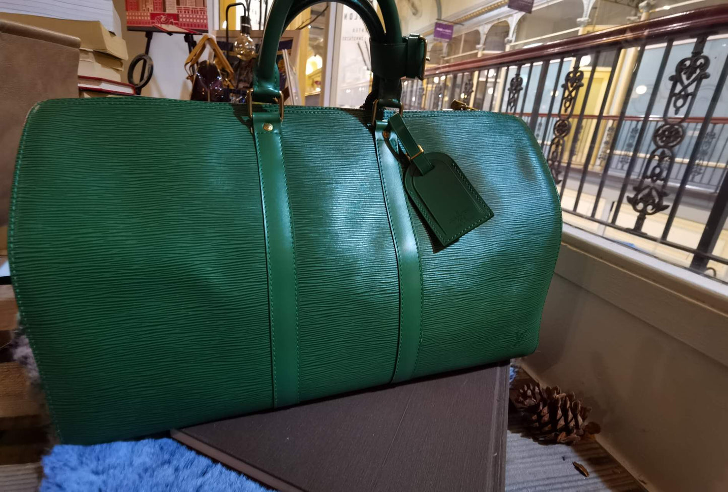 Pre-loved Louis Vuitton Keepall 50 Trave Bag Epi Leather Green
