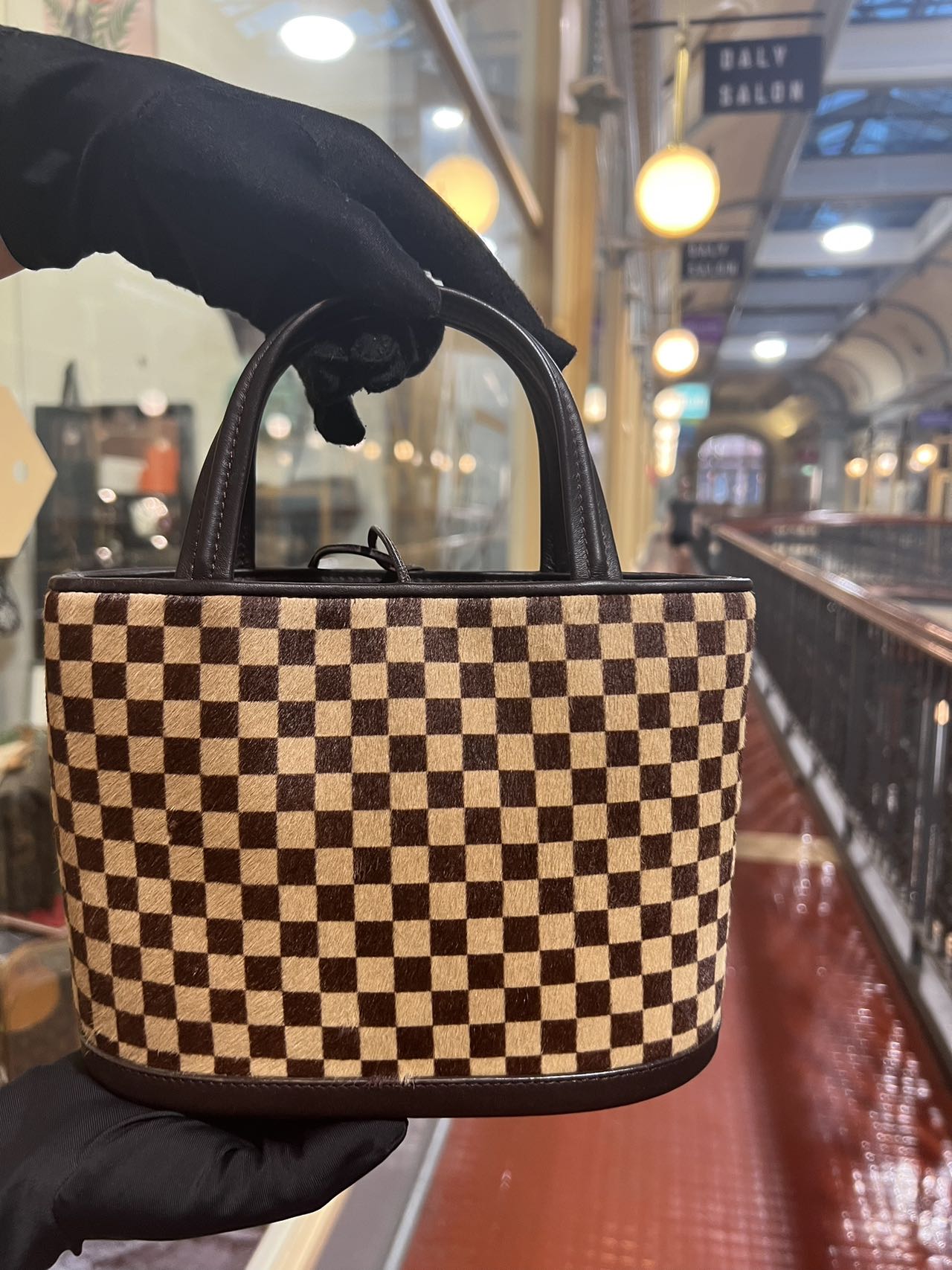 Pre-loved Louis Vuitton Vintage Pony Fur Damier Sauvage Vivian Handbag