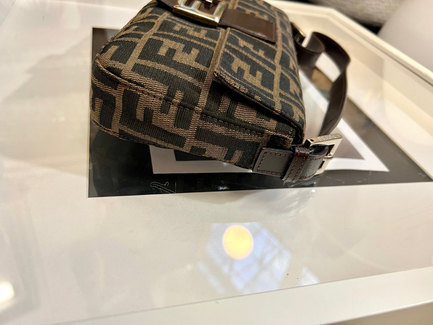 Pre-loved  Fendi Vintage Zucca Baguette Handbag