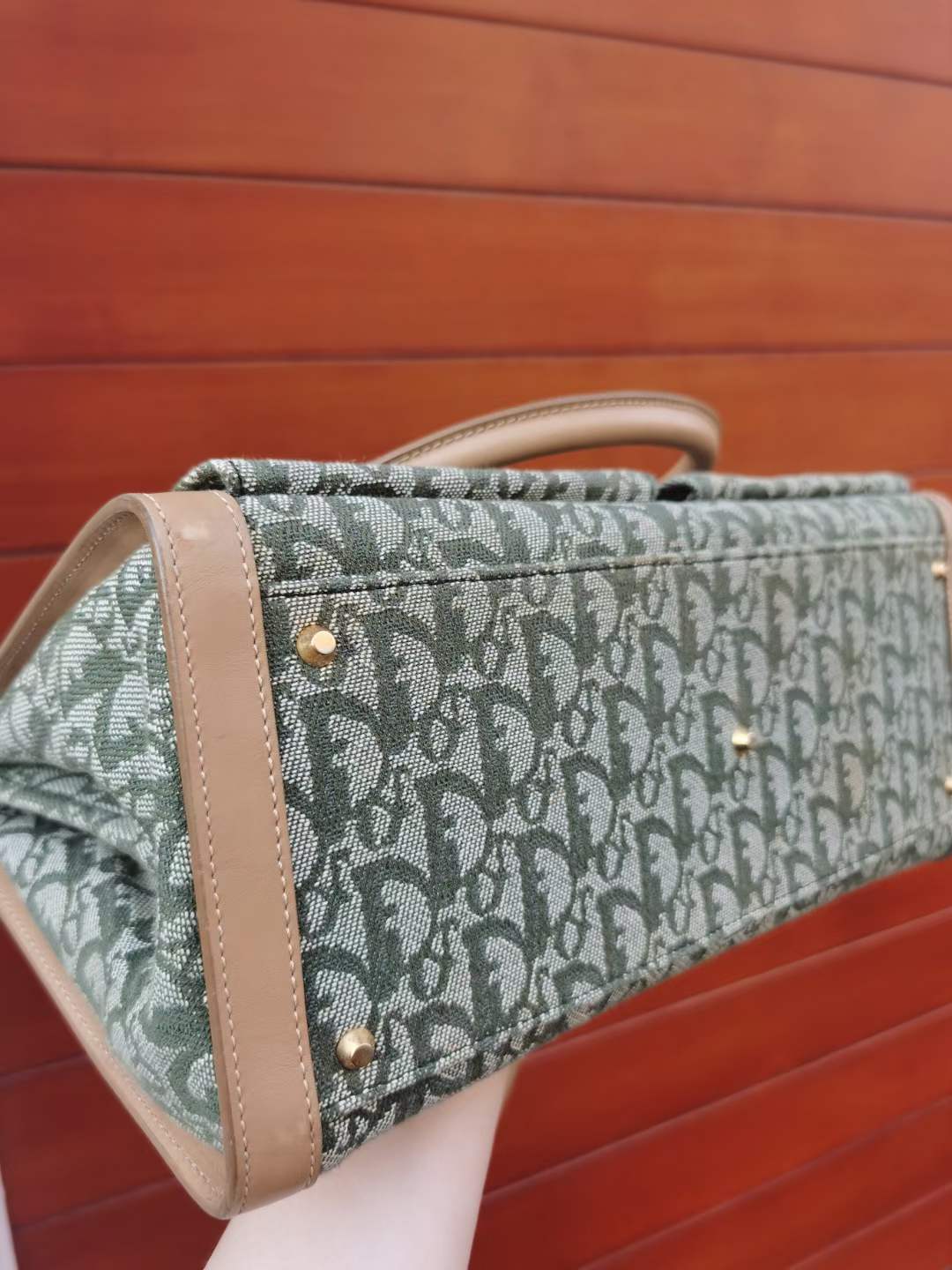 Pre-loved Christian Dior Vintage Trotter-pattern Handbag