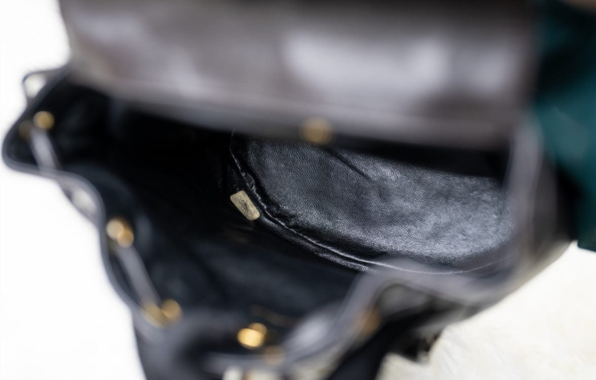 Pre-loved Chanel Vintage Black Lambskin Duma Backpack