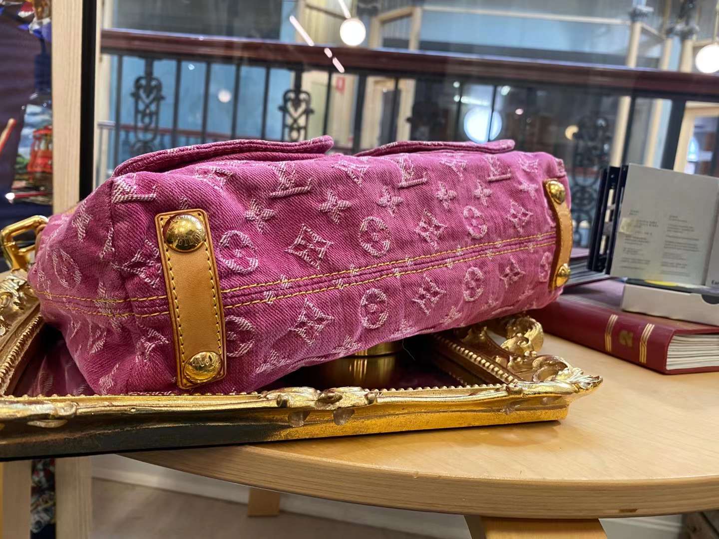 Pre-loved Louis Vuitton Vintage Pink Monogram Denim Baggy Pm