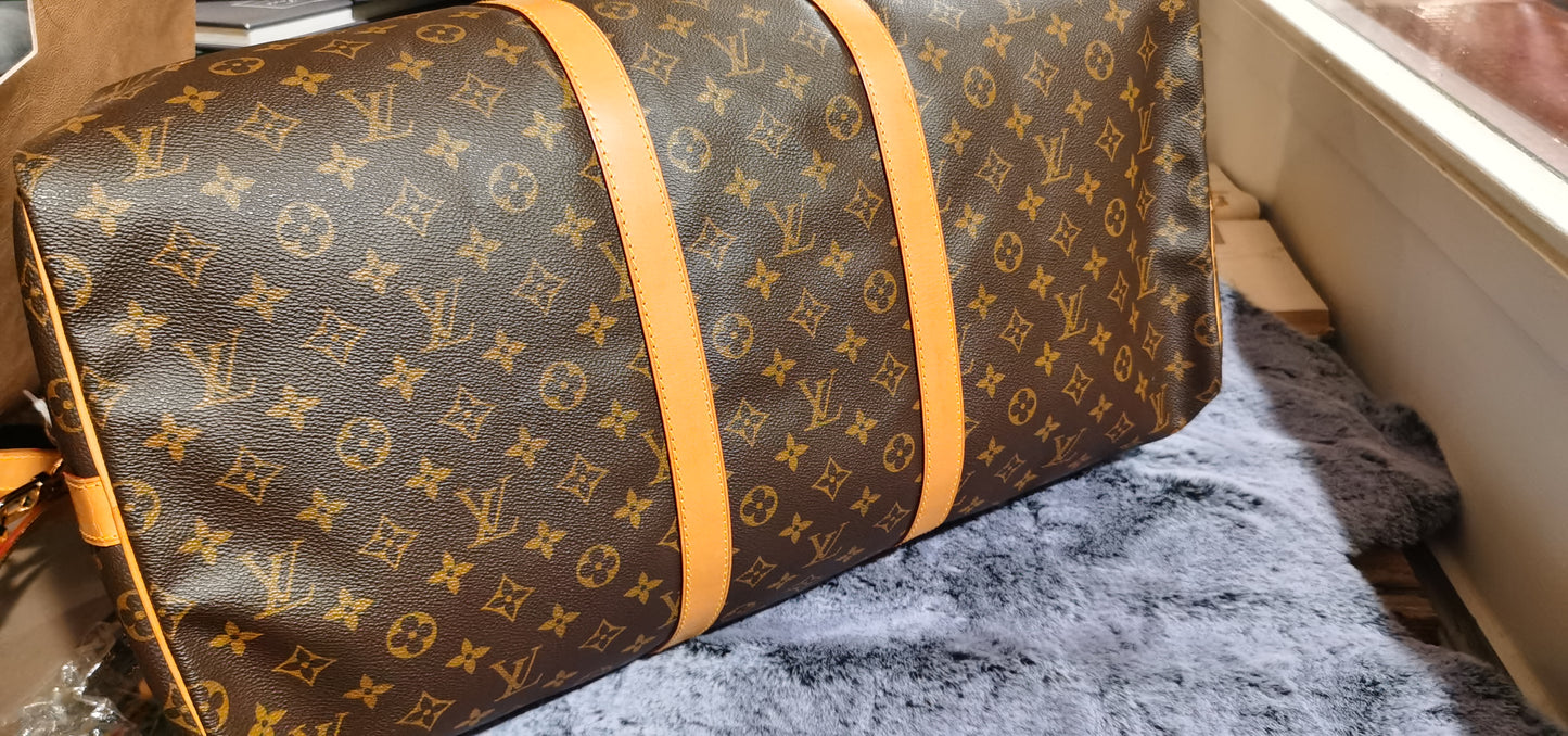 Pre-loved Louis Vuitton Keepall Bandoulière 55 Travel Bag Monogram