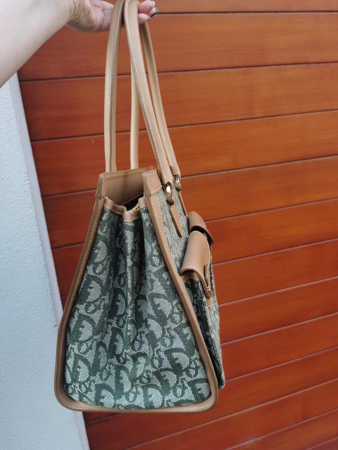 Pre-loved Christian Dior Vintage Trotter-pattern Handbag