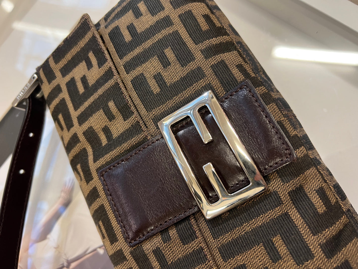 Pre-loved  Fendi Vintage Zucca Baguette Handbag