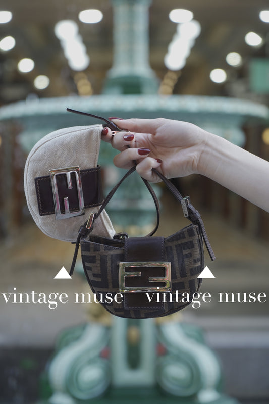Pre-loved Fendi Vintage Croissant Cloth Mini Bag