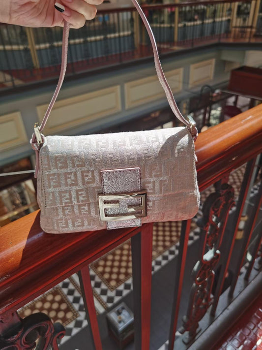 Pre-loved Fendi Vintage Zucchino Pattern Handbag Pink