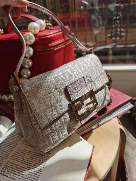 Pre-loved Fendi Vintage Zucchino Pattern Handbag Pink