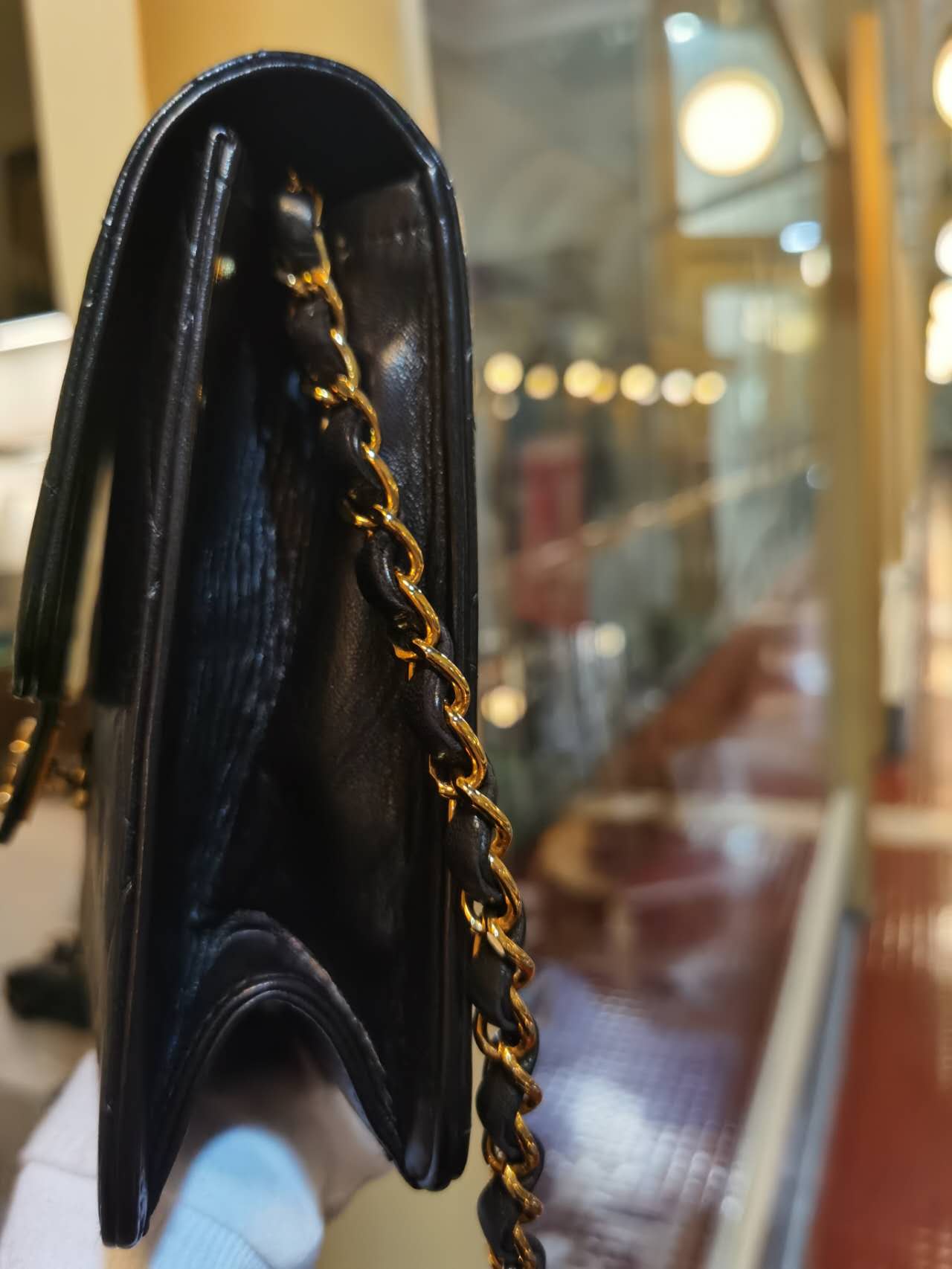 Pre-loved Chanel Vintage Black Lambskin Crossbody Bag