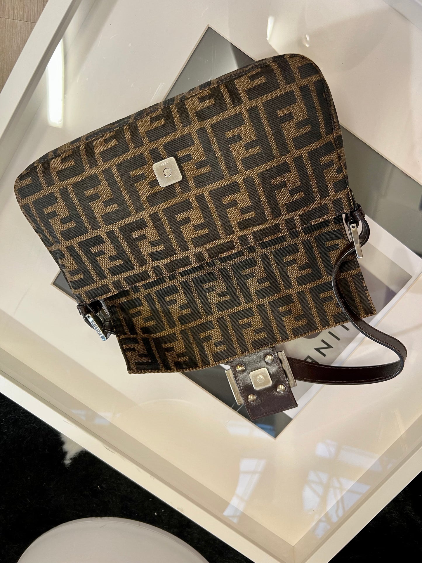 Pre-loved  Fendi Vintage Zucca Baguette Handbag