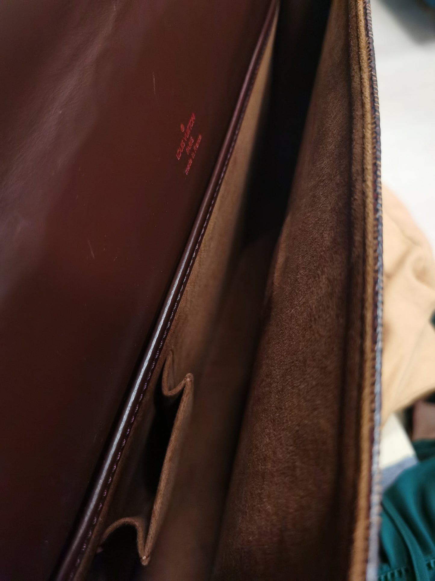 Pre-loved Louis Vuitton Altona Briefcase in brown checkerboard canvas and brown leather 2001