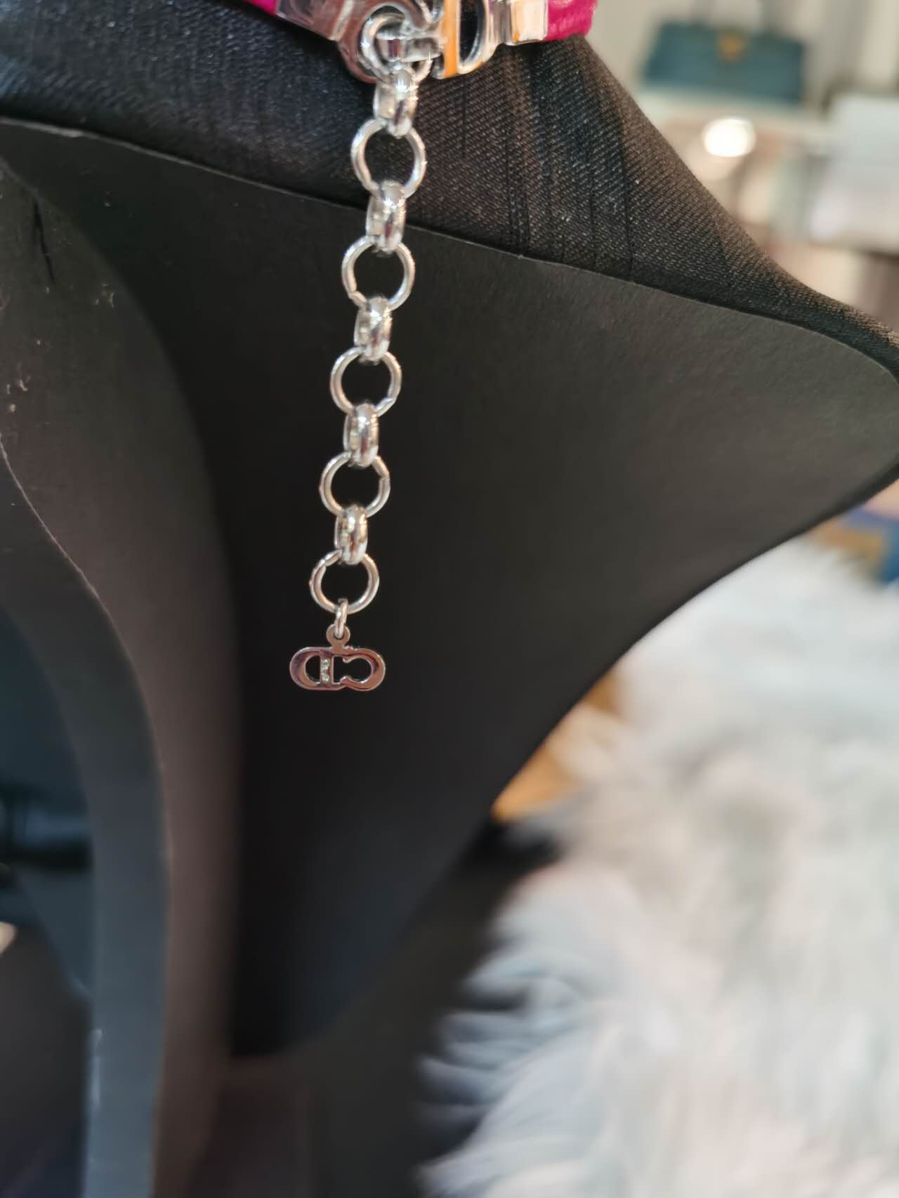 Pre-loved Christian Dior Vintage Logo-pendant Leather Necklace
