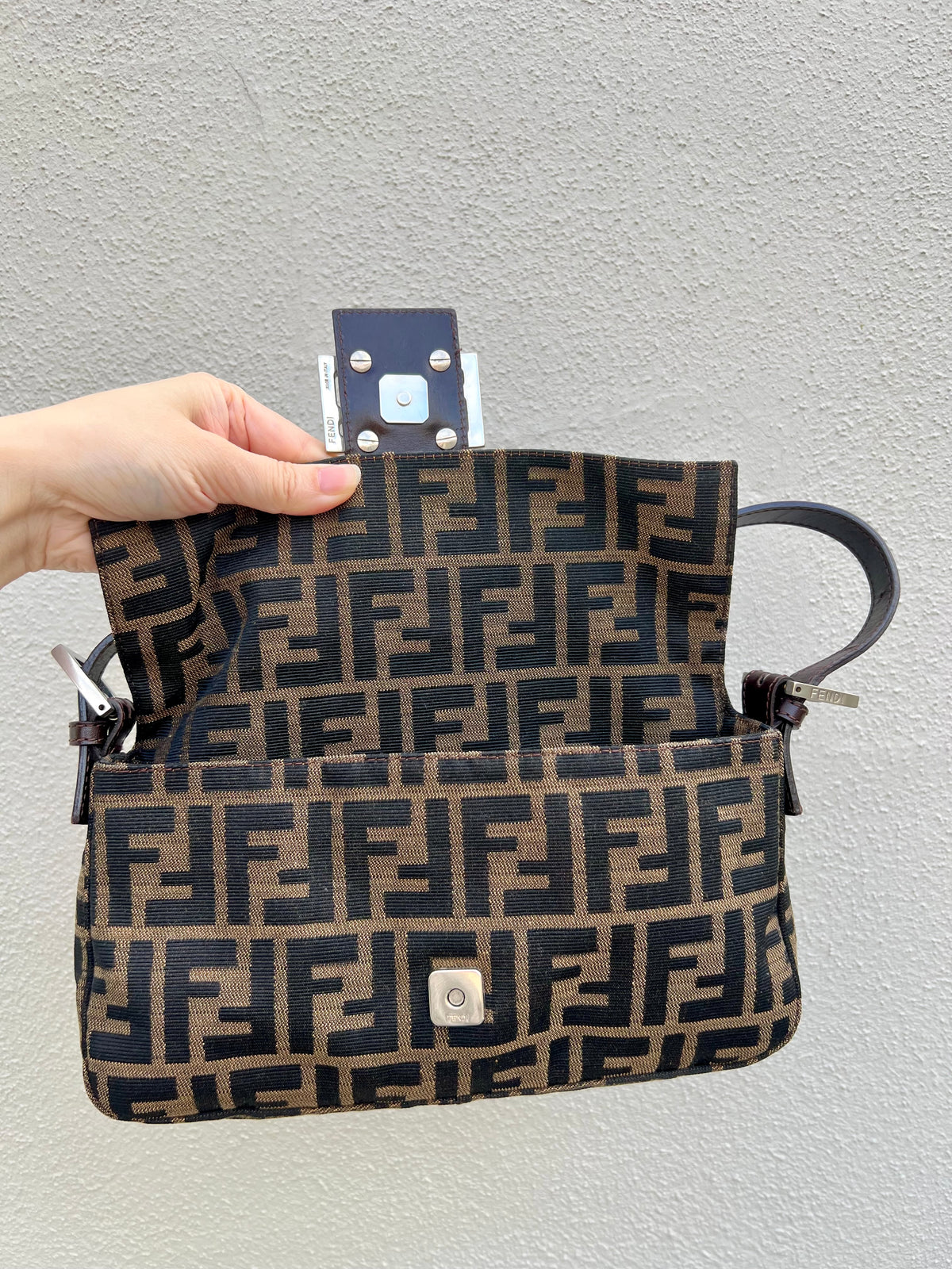 Pre-loved Fendi Vintage Zucca Baguette Handbag