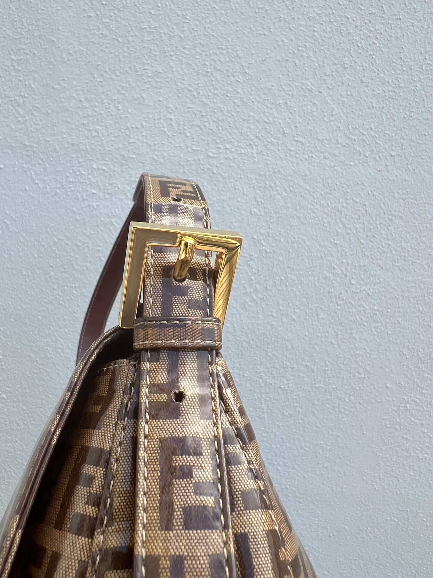 Pre-loved Fendi Vintage Crystal Zucchino Mamma Baguette Handbag