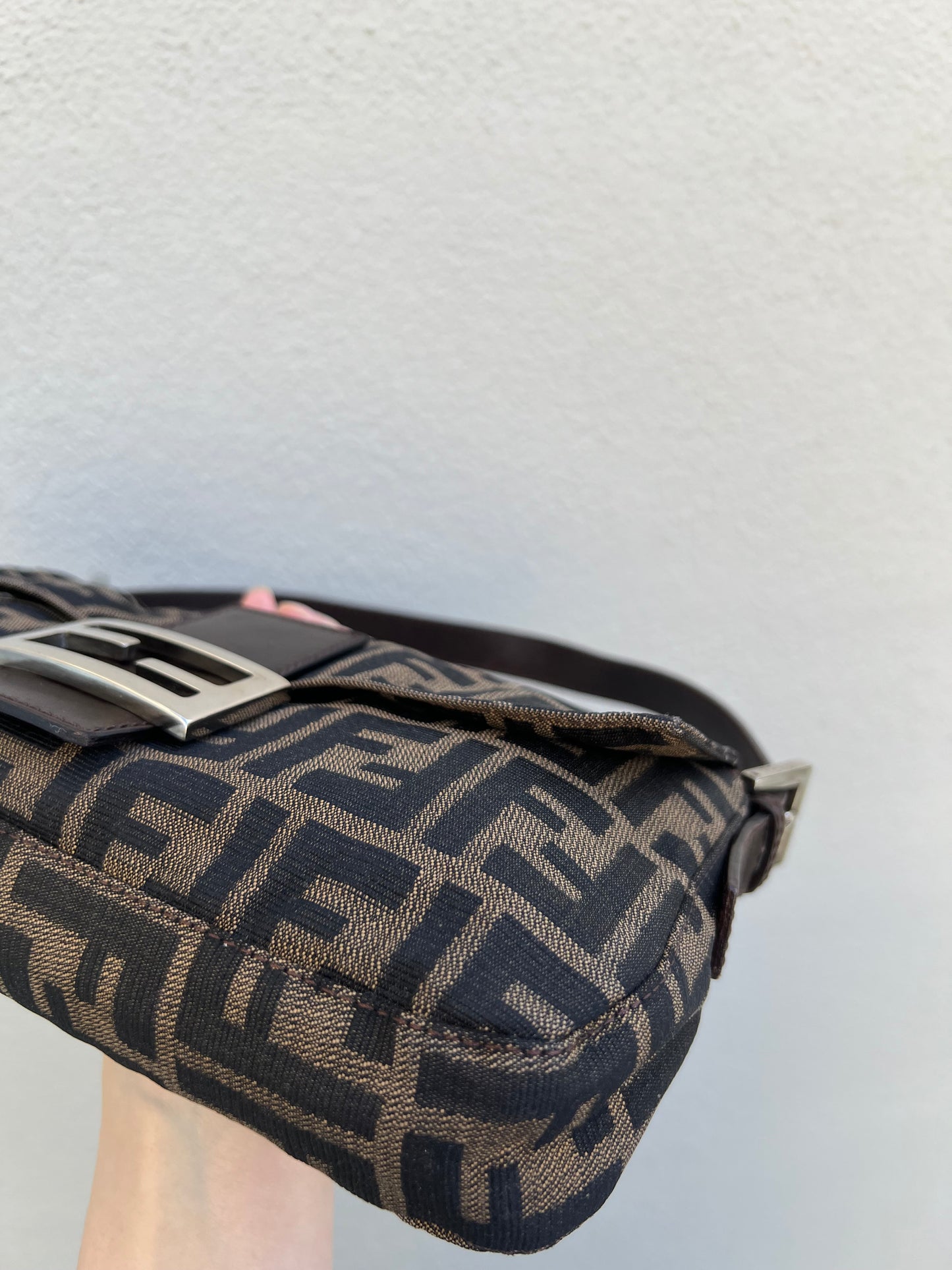 Pre-loved Fendi Vintage Zucca Baguette Handbag