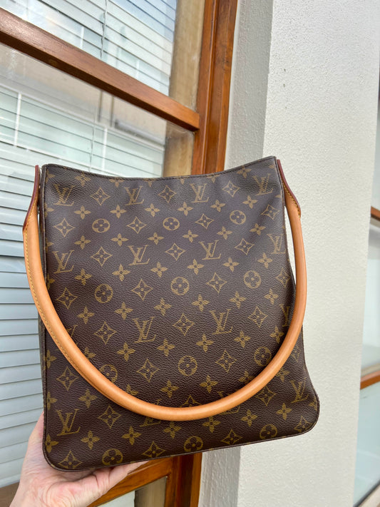 Pre-loved Louis Vuitton Looping Leather Handbag Monogram GM 2001