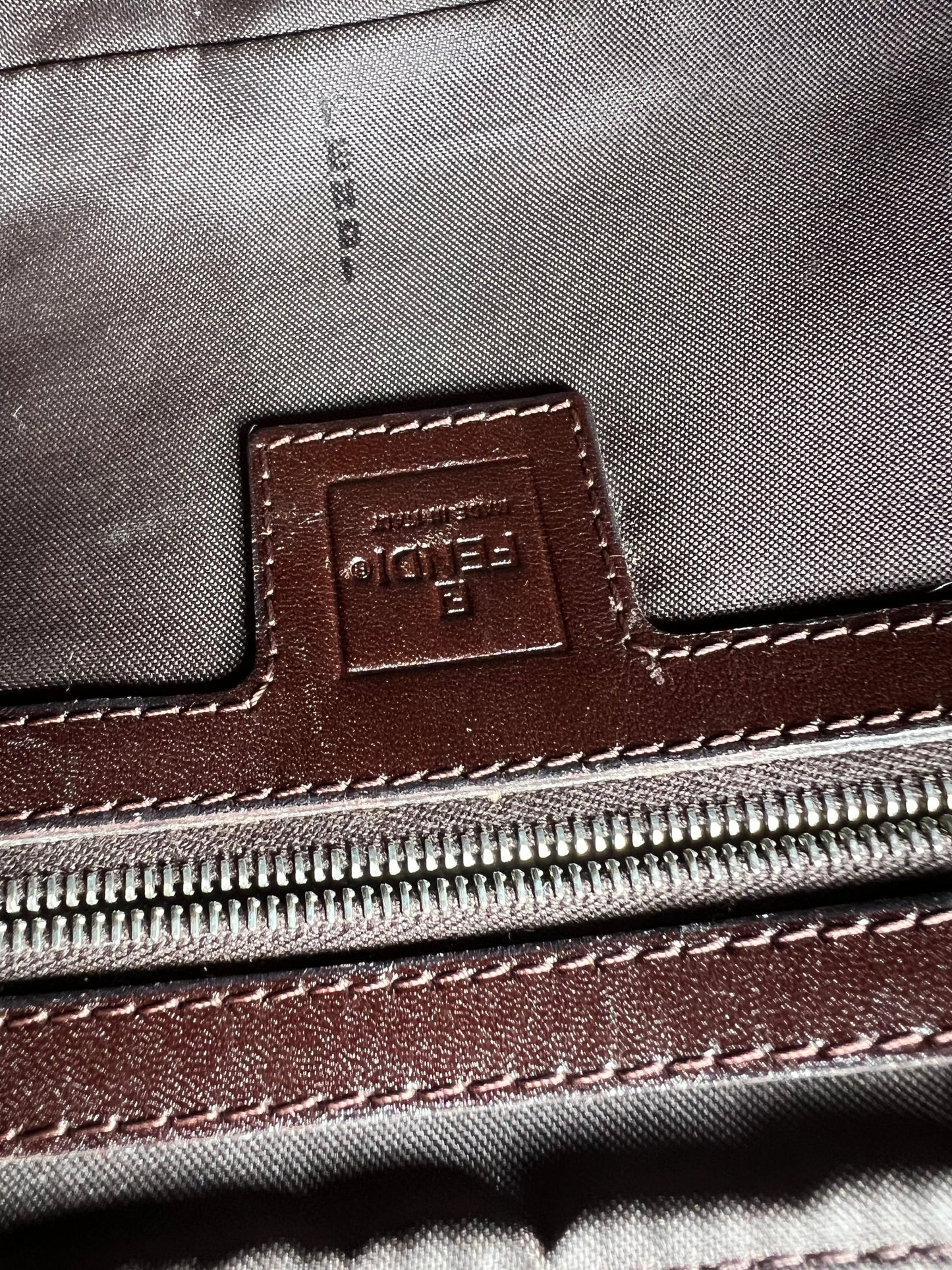 Pre-loved Fendi Zucca FF Mamma Forever Baguette Flap