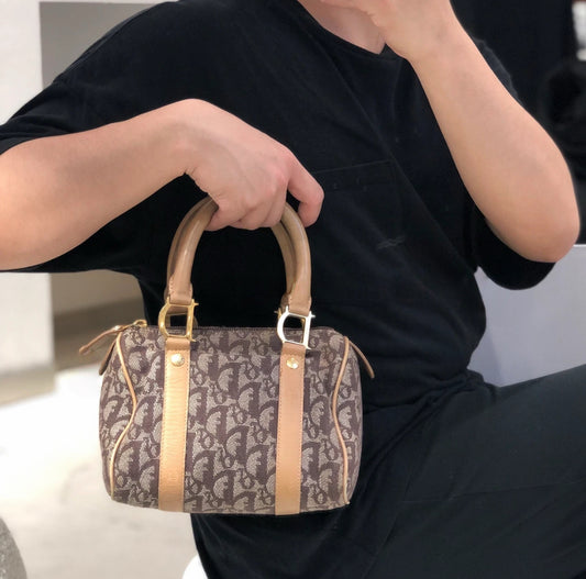 Christian Dior Trotter Boston Cloth Oblique Mini Handbag 2002