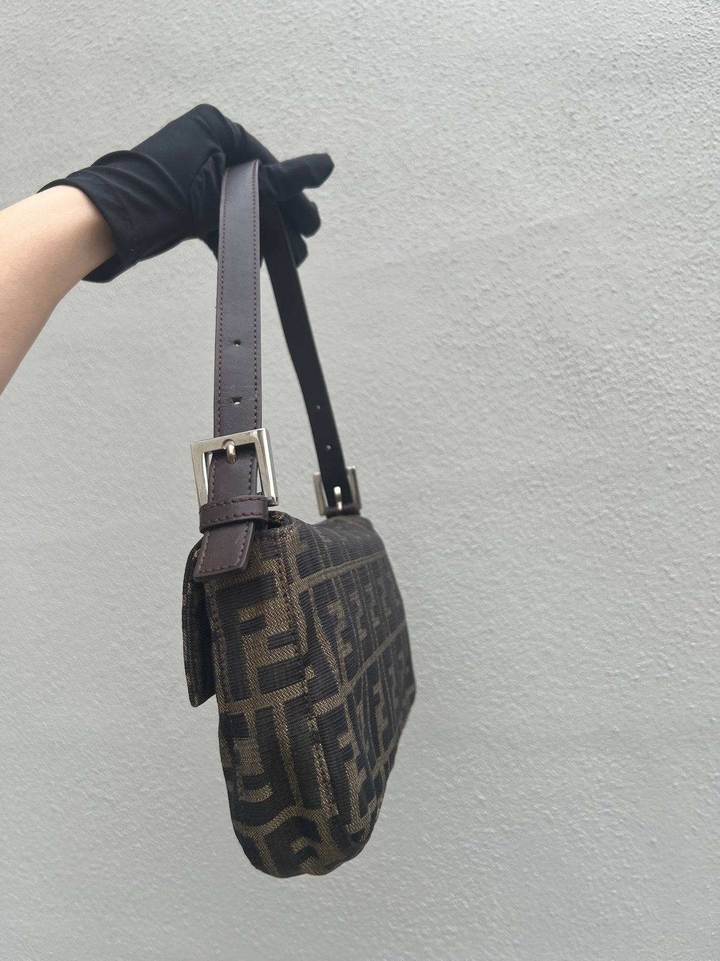 Pre-loved Fendi Vintage Zucca Baguette Handbag