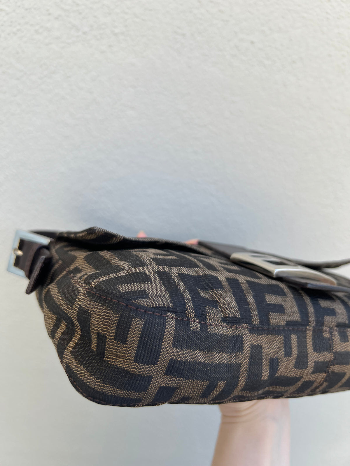 Pre-loved Fendi Vintage Zucca Baguette Handbag