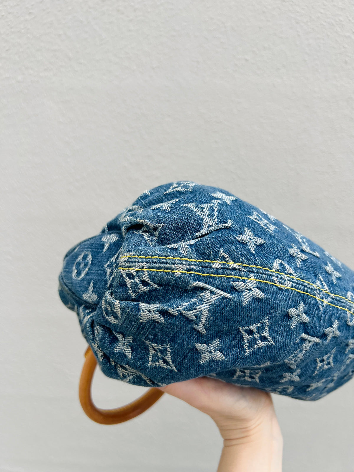 Pre-loved Louis Vuitton Vintage Monogram Denim Pleaty Handbag