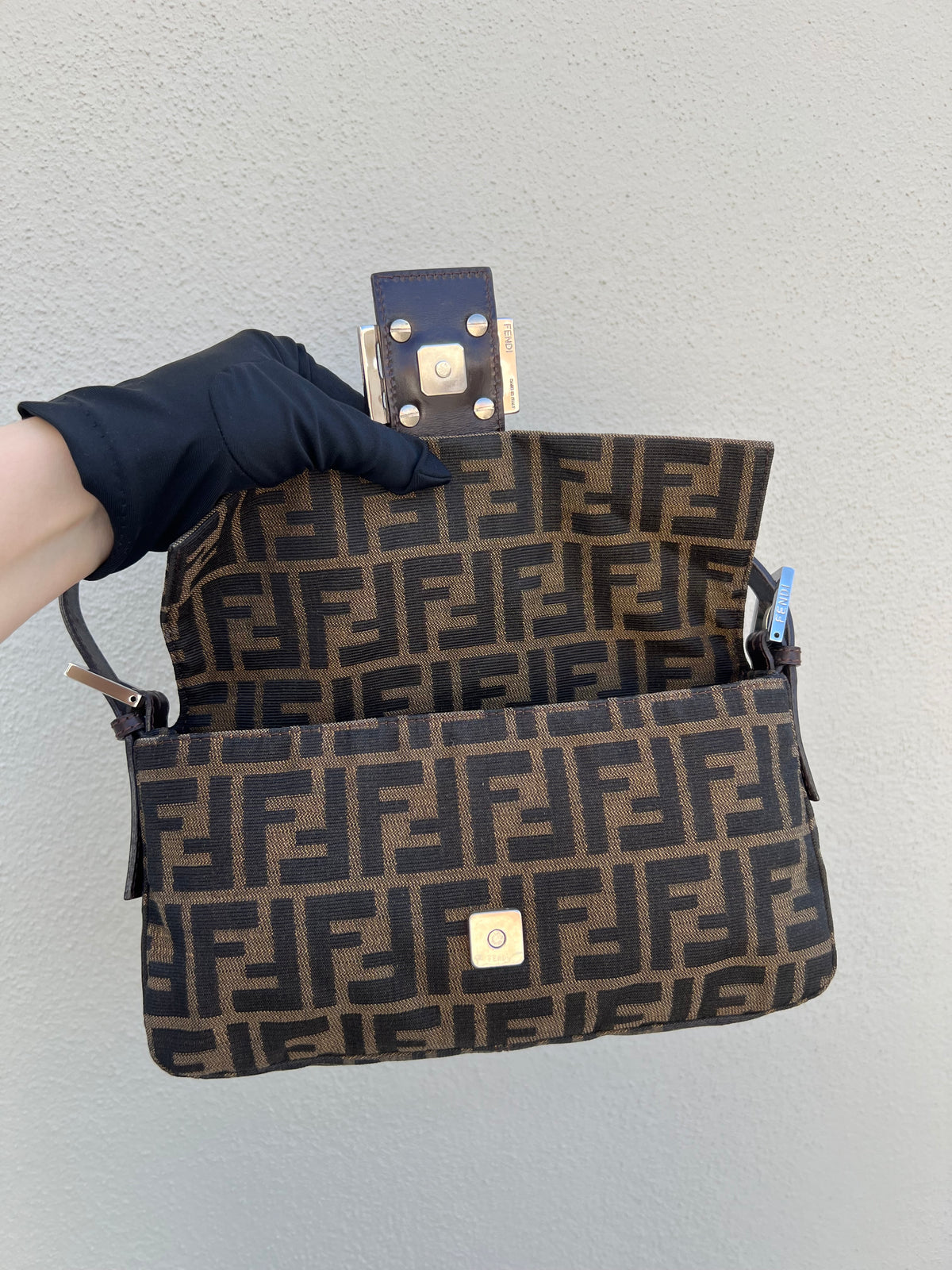 Pre-loved Fendi Vintage Zucca Baguette Handbag