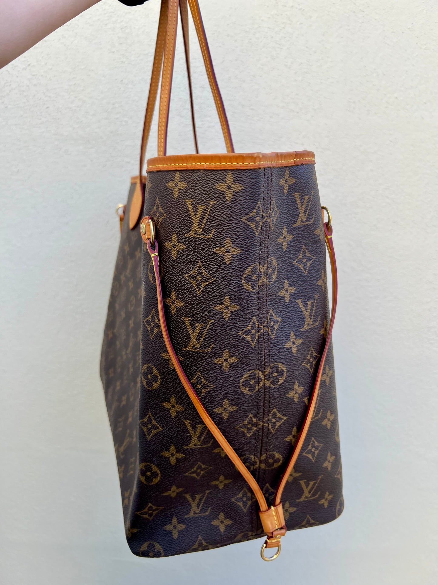 Pre-loved Louis Vuitton Neverfull Leather Tote GM Monogram 2009