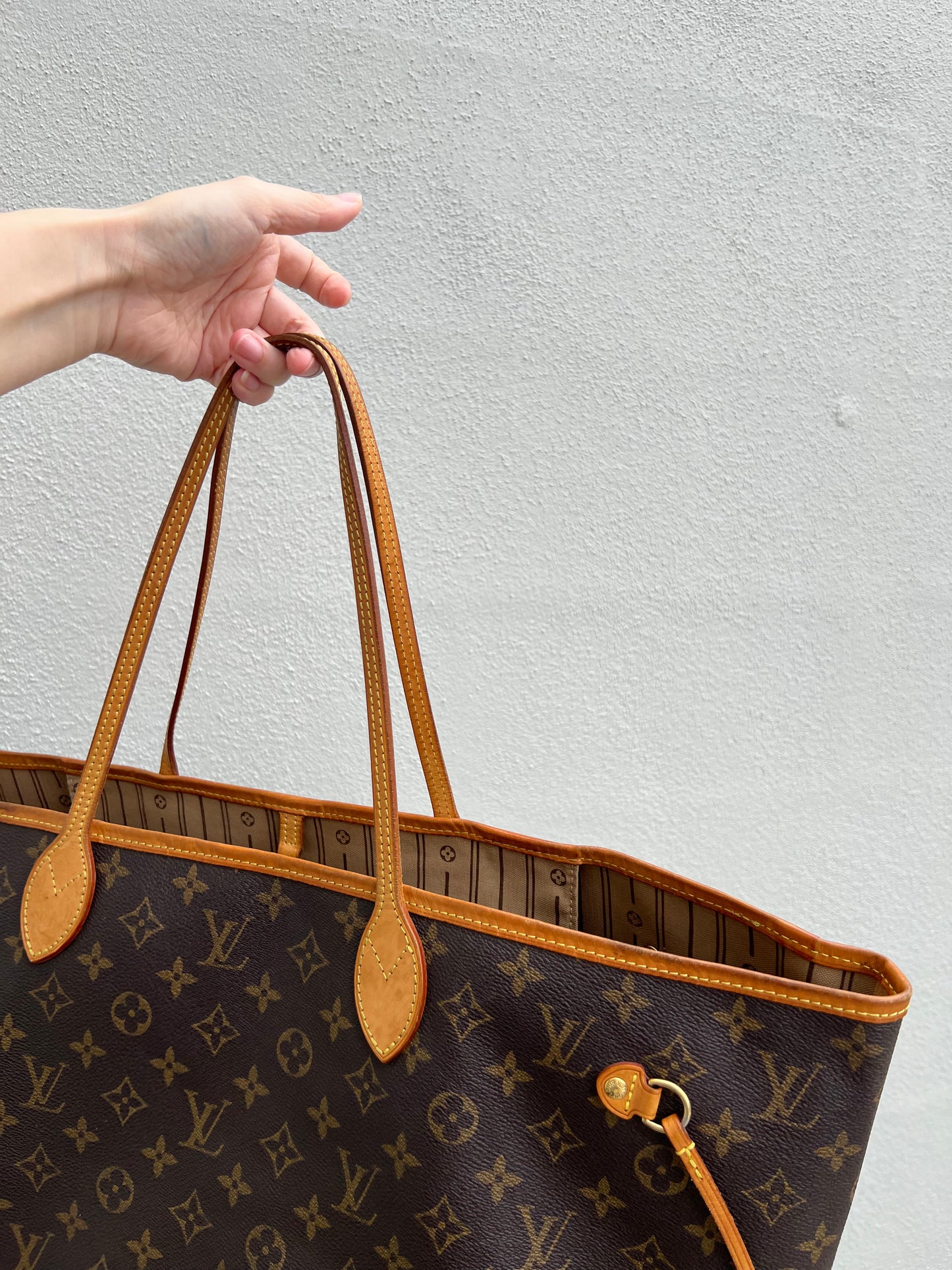 Pre-loved Louis Vuitton Neverfull Leather Tote GM Monogram 2008