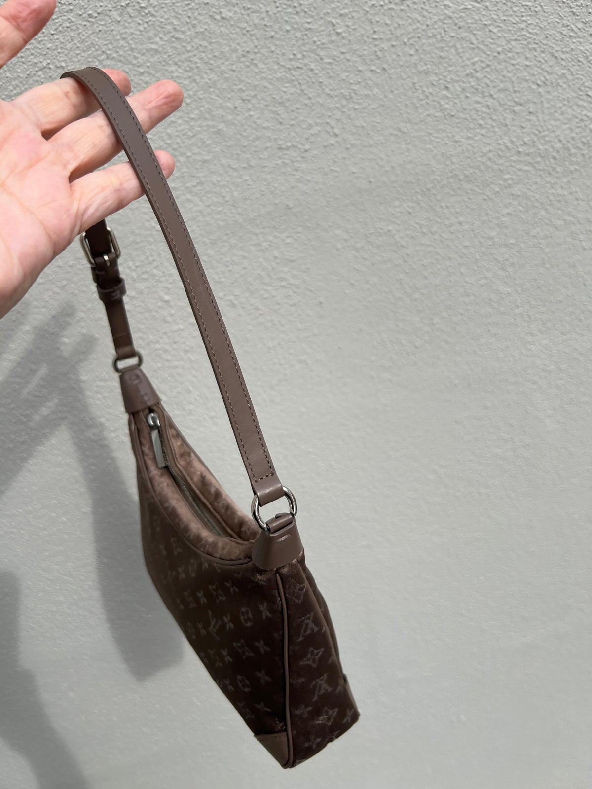 Pre-loved Louis Vuitton Mini Silk Boulogne Handbag Champagne