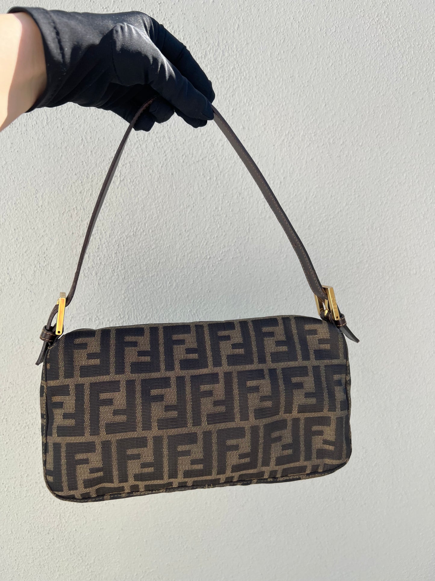 Pre-loved Fendi Vintage Zucca Baguette Handbag