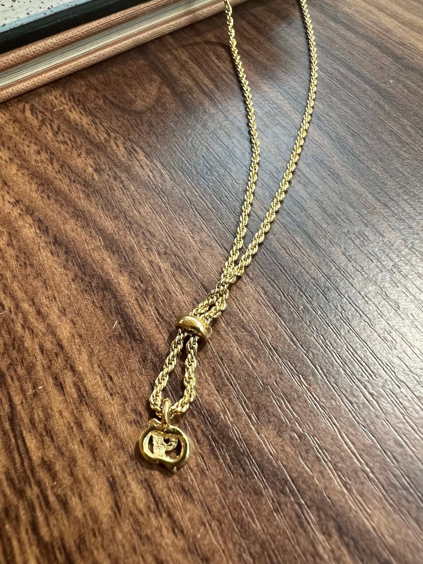 Pre-loved Christian Dior Vintage Logo-pendant Chain Necklace