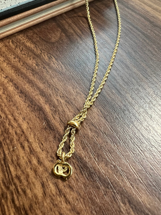 Pre-loved Christian Dior Vintage Logo-pendant Chain Necklace