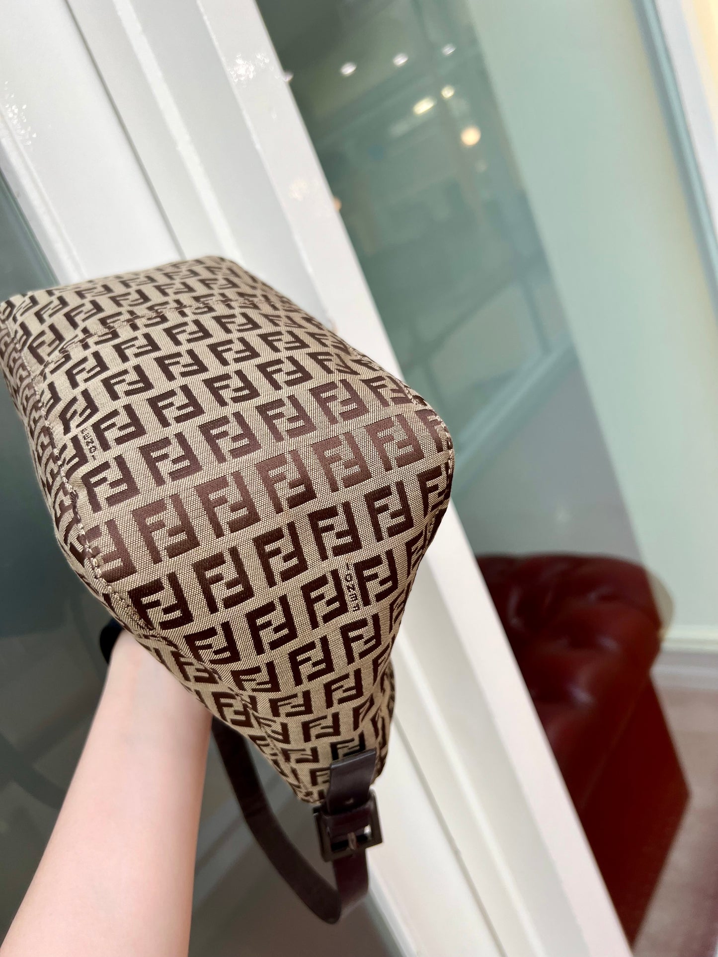 Pre-loved Fendi
20th Century Zucchino Canvas Double Flap Mamma Shoulder Bag