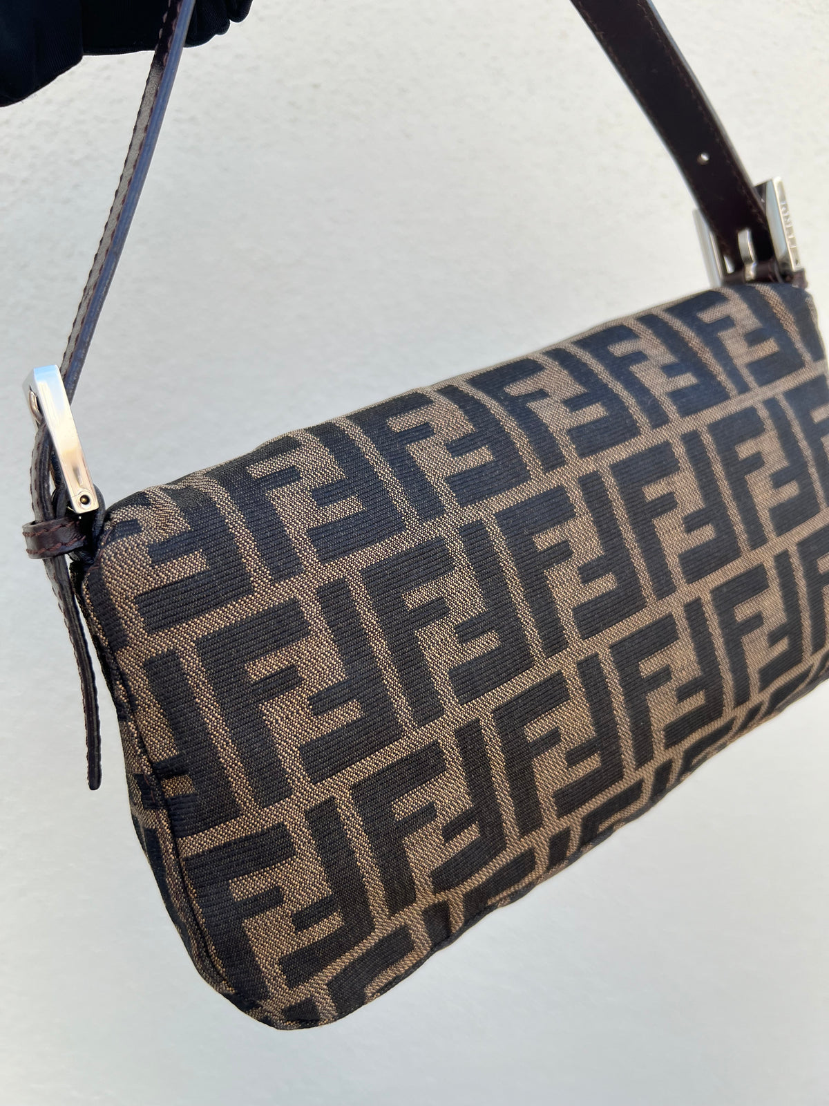 Pre-loved Fendi Vintage Zucca Baguette Handbag