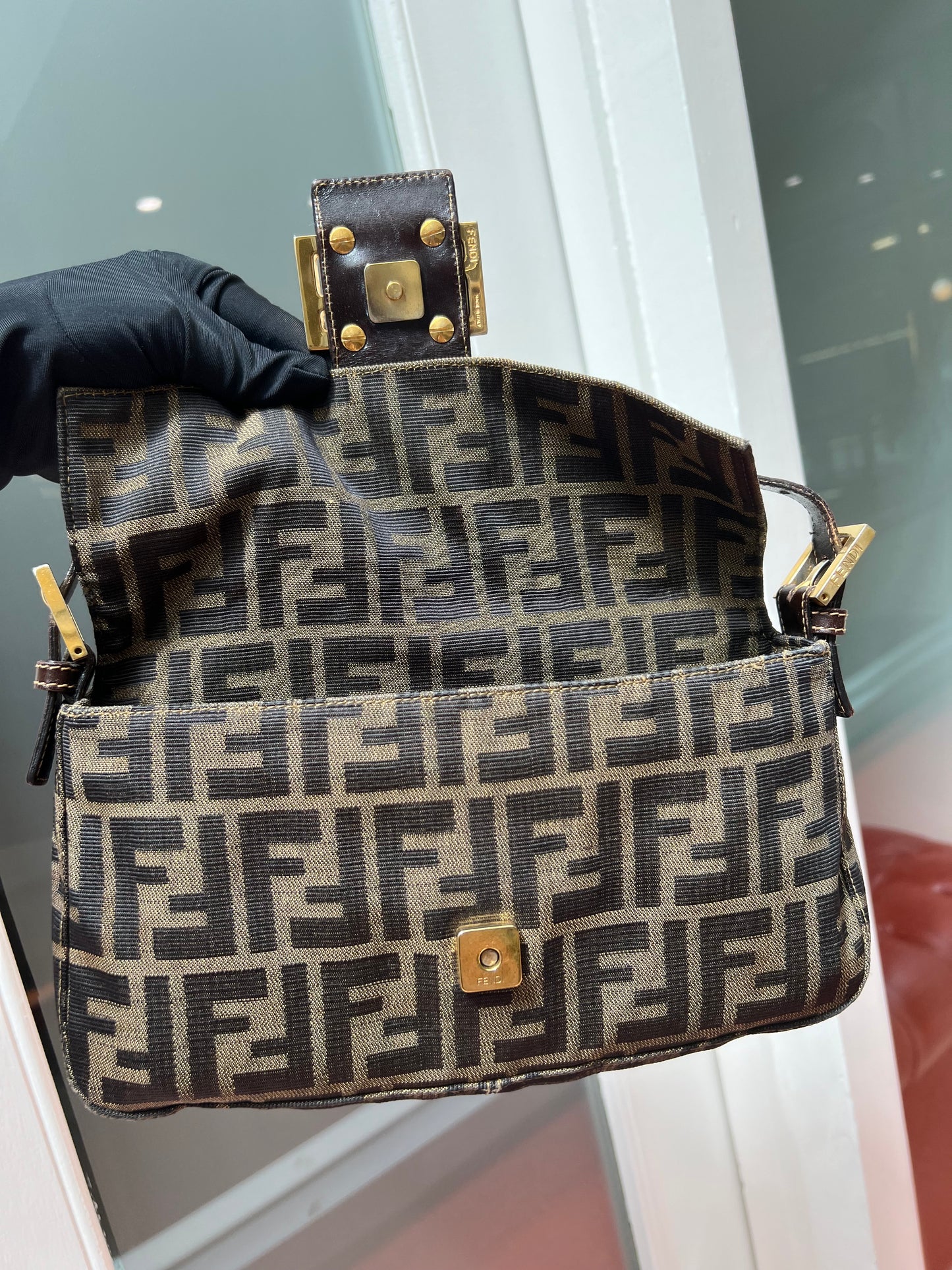 Pre-loved Fendi Vintage Zucca Baguette Handbag