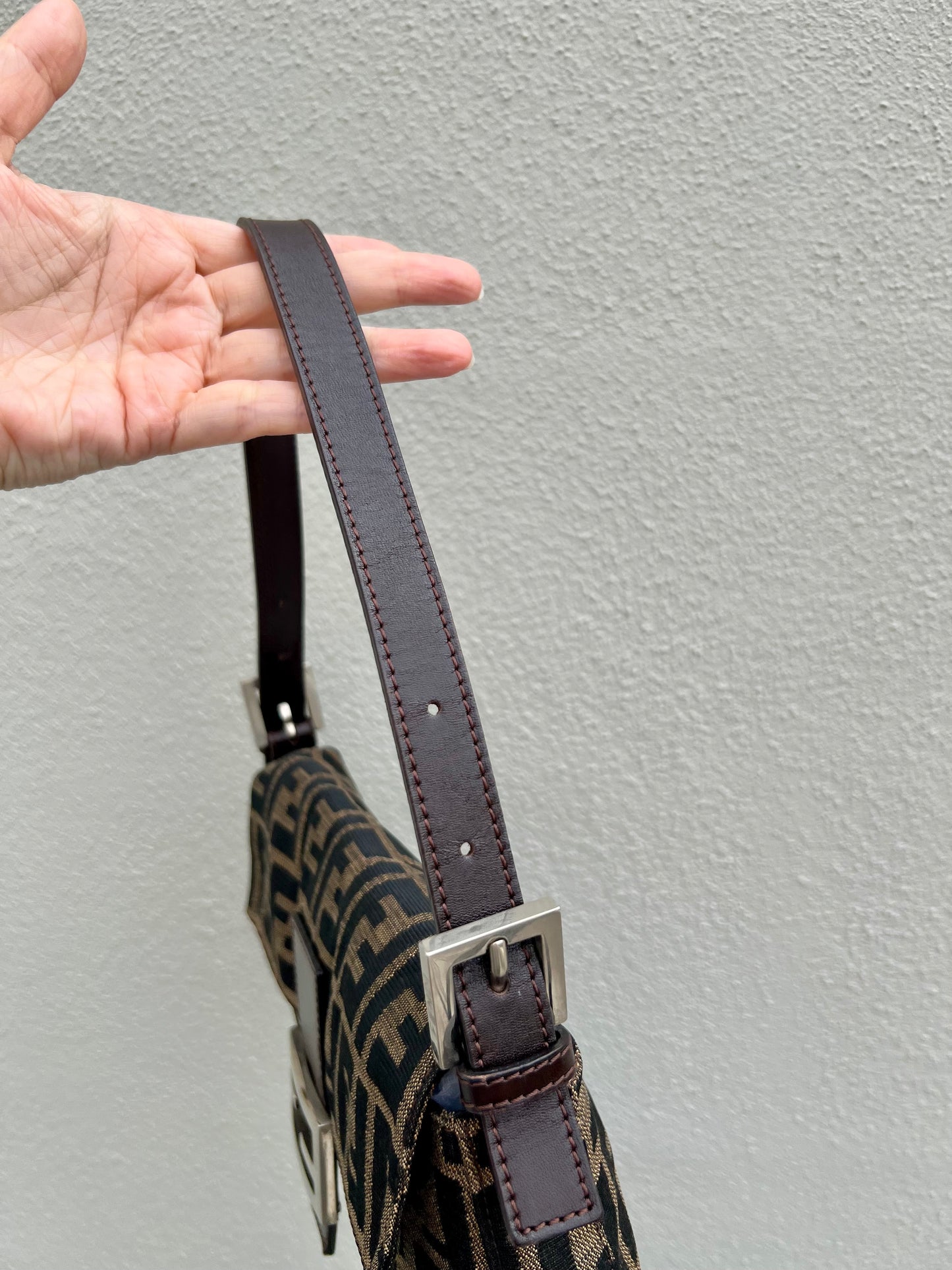 Pre-loved Fendi Vintage Zucca Baguette Handbag
