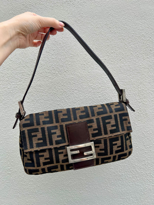 Pre-loved Fendi Vintage Zucca Baguette Handbag