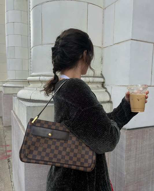 Pre-loved Louis Vuitton Damier Ebene Aubagne Shoulder Bag