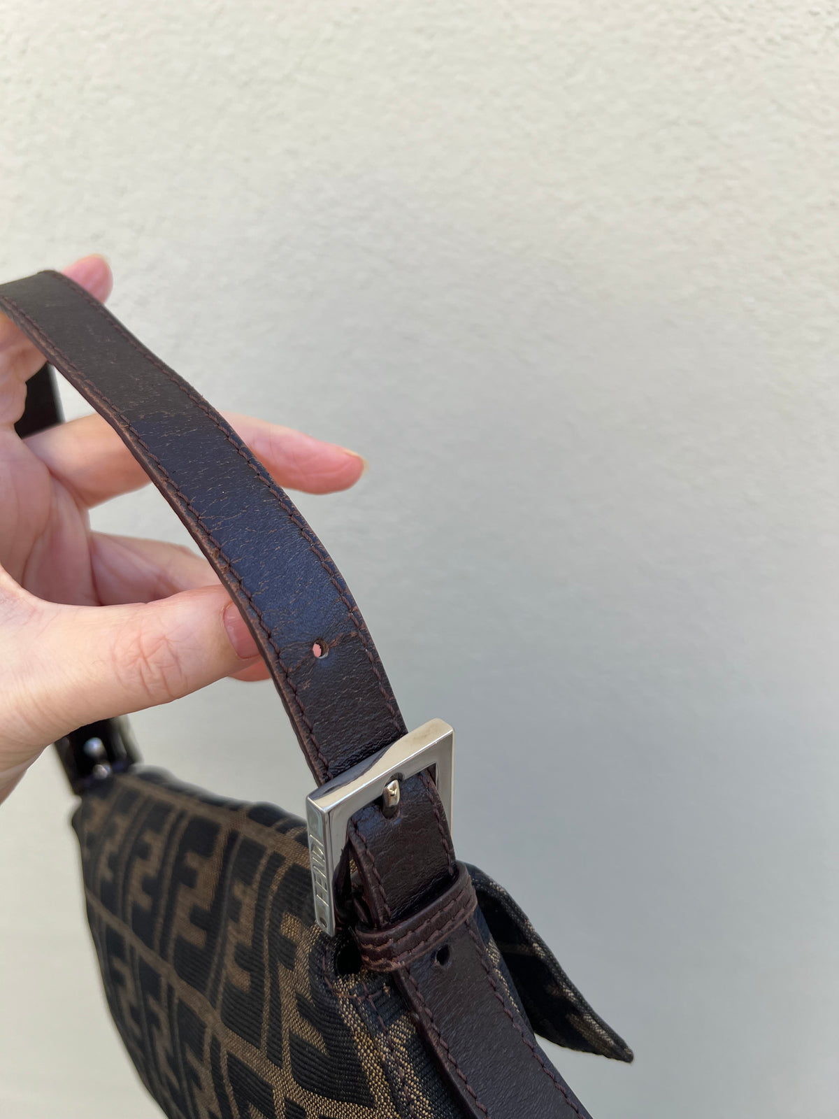 Pre-loved Fendi Vintage Zucca Baguette Handbag