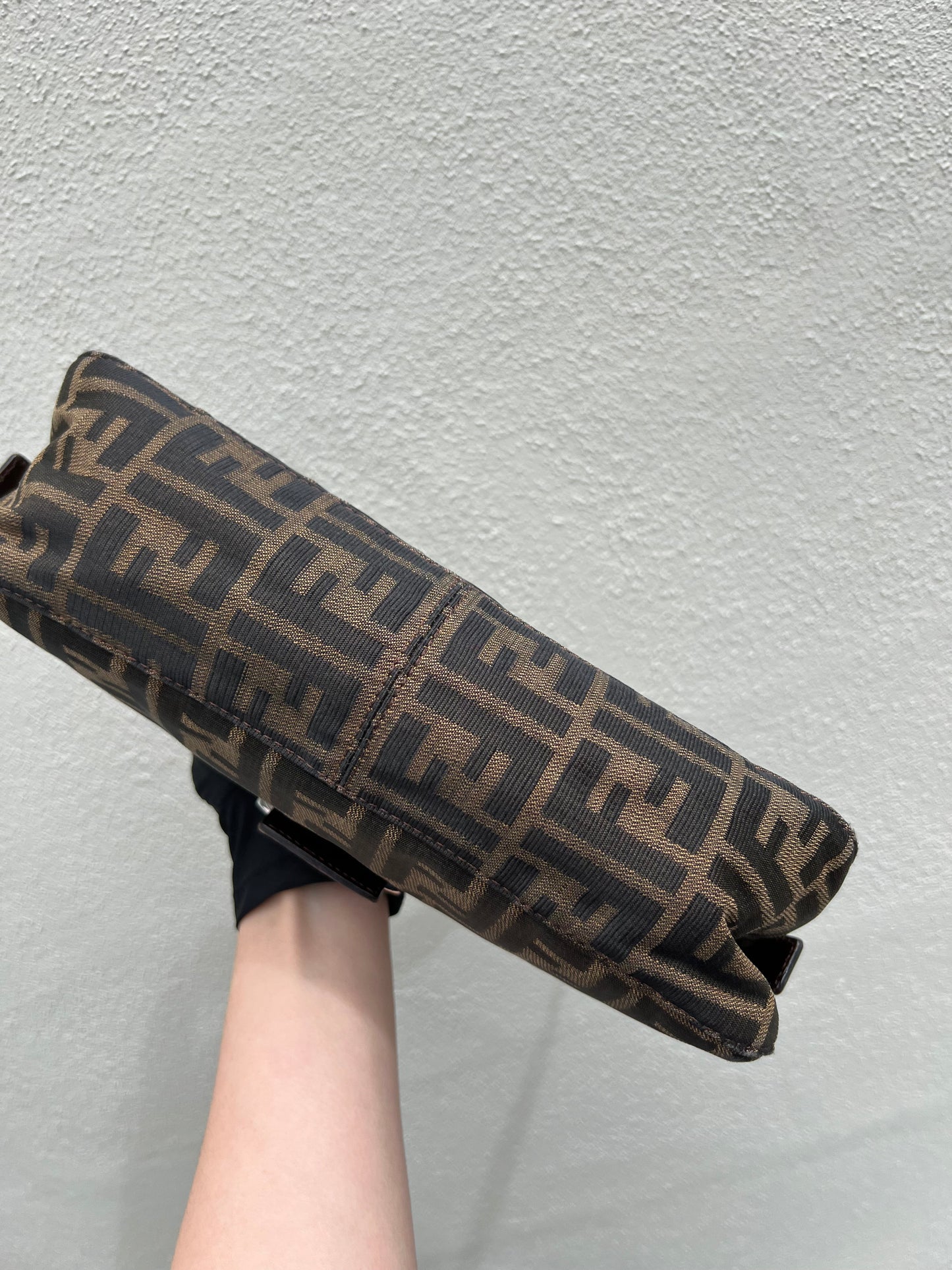 Pre-loved Fendi Zucca FF Mamma Forever Baguette Flap