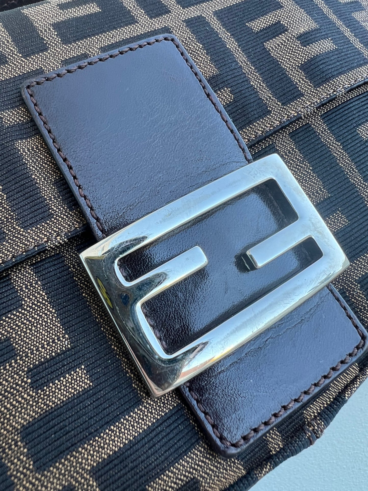 Pre-loved Fendi Vintage Zucca Baguette Handbag