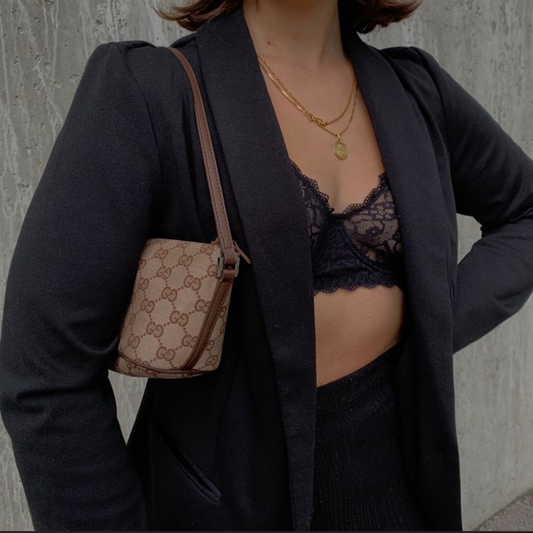 Pre-loved Gucci vintage GG Canvas Boat Baguette Bag Brown